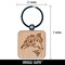 Native American Tlingit Salmon Indian Tribal Fish Engraved Wood Square Keychain Tag Charm